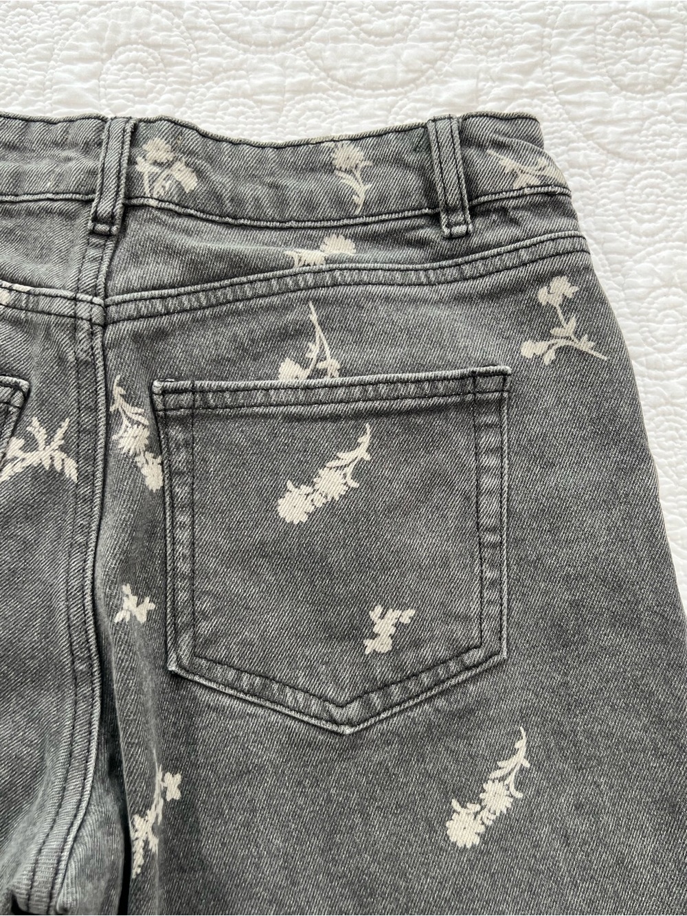 Bohme jeans women’s small black wide leg floral print Relaxed boho whimsigoth - Picture 6 of 16